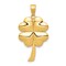 14K Yellow Gold 4 Leaf Clover Charm Good Luck Pendant Jewerly 30mm x 18mm